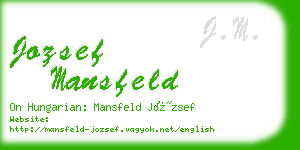 jozsef mansfeld business card